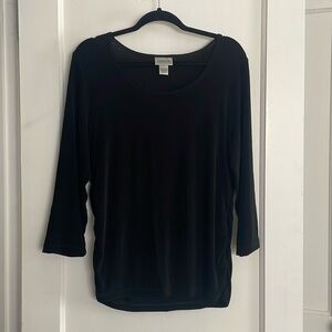 Chico’s Black top with scrunched sides